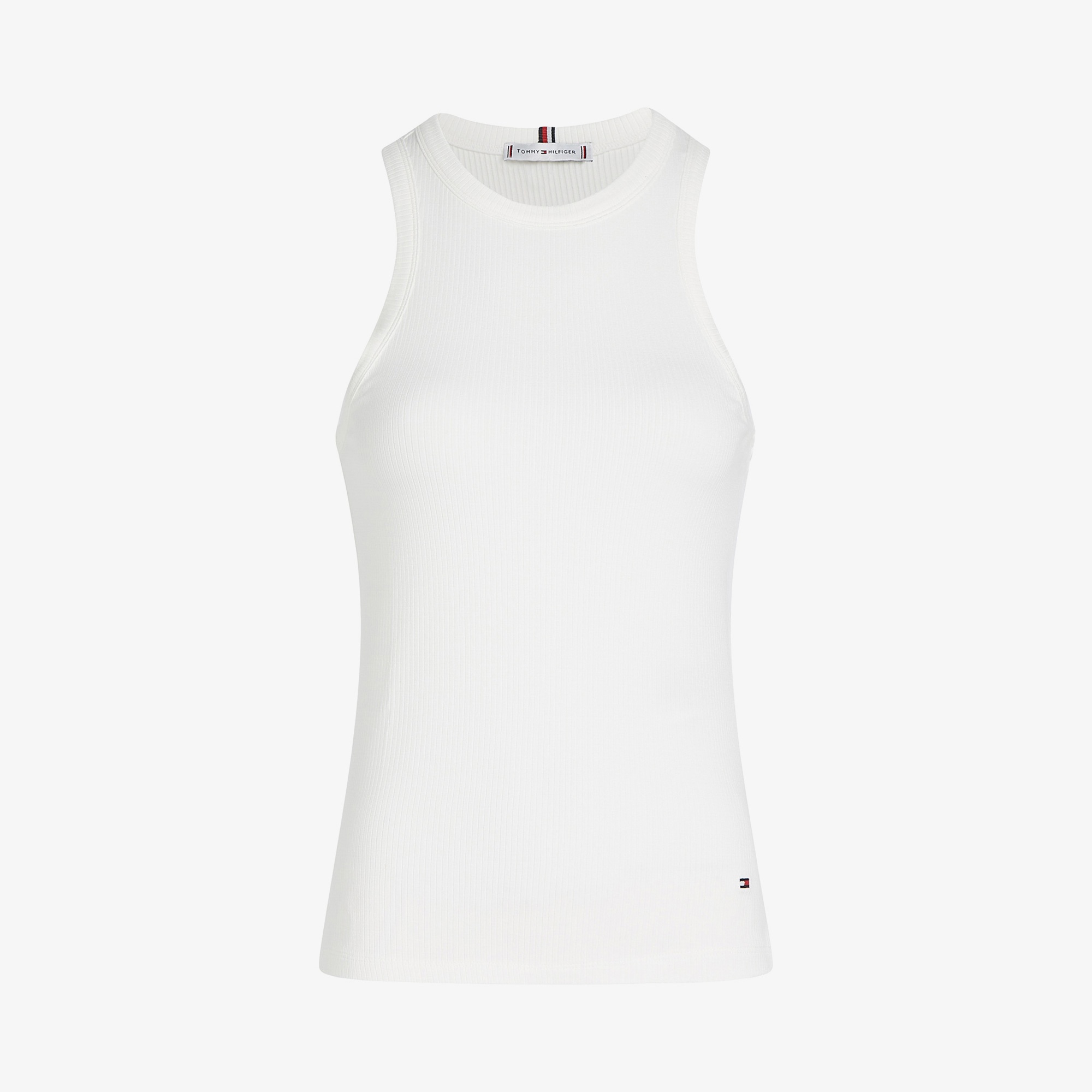 Tommy Hilfiger Slim 5X2 Rib Tank Kadın Beyaz Kolsuz T-Shirt