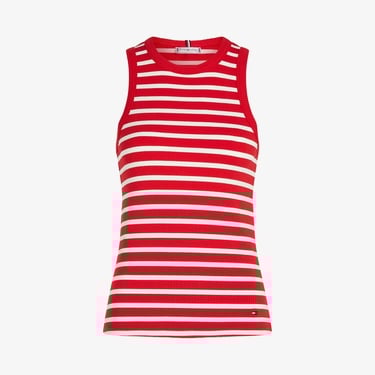  Tommy Hilfiger Slim 5X2 Rib Tank Kadın Kırmızı T-Shirt