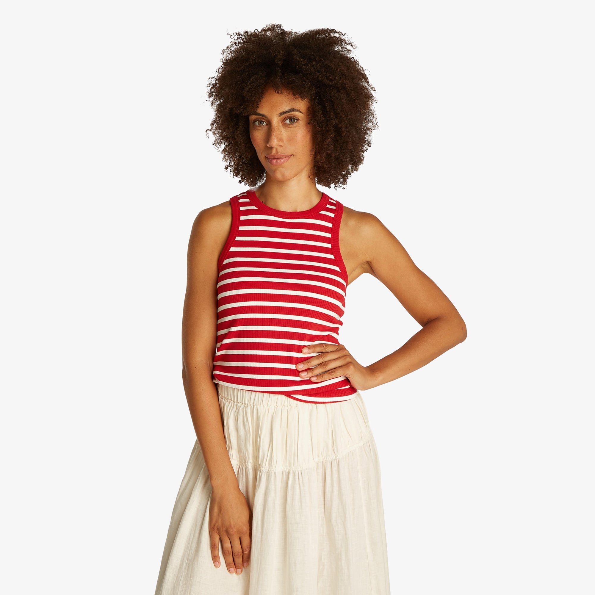 Tommy Hilfiger Slim 5X2 Rib Tank Kadın Kırmızı T-Shirt