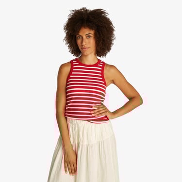  Tommy Hilfiger Slim 5X2 Rib Tank Kadın Kırmızı T-Shirt