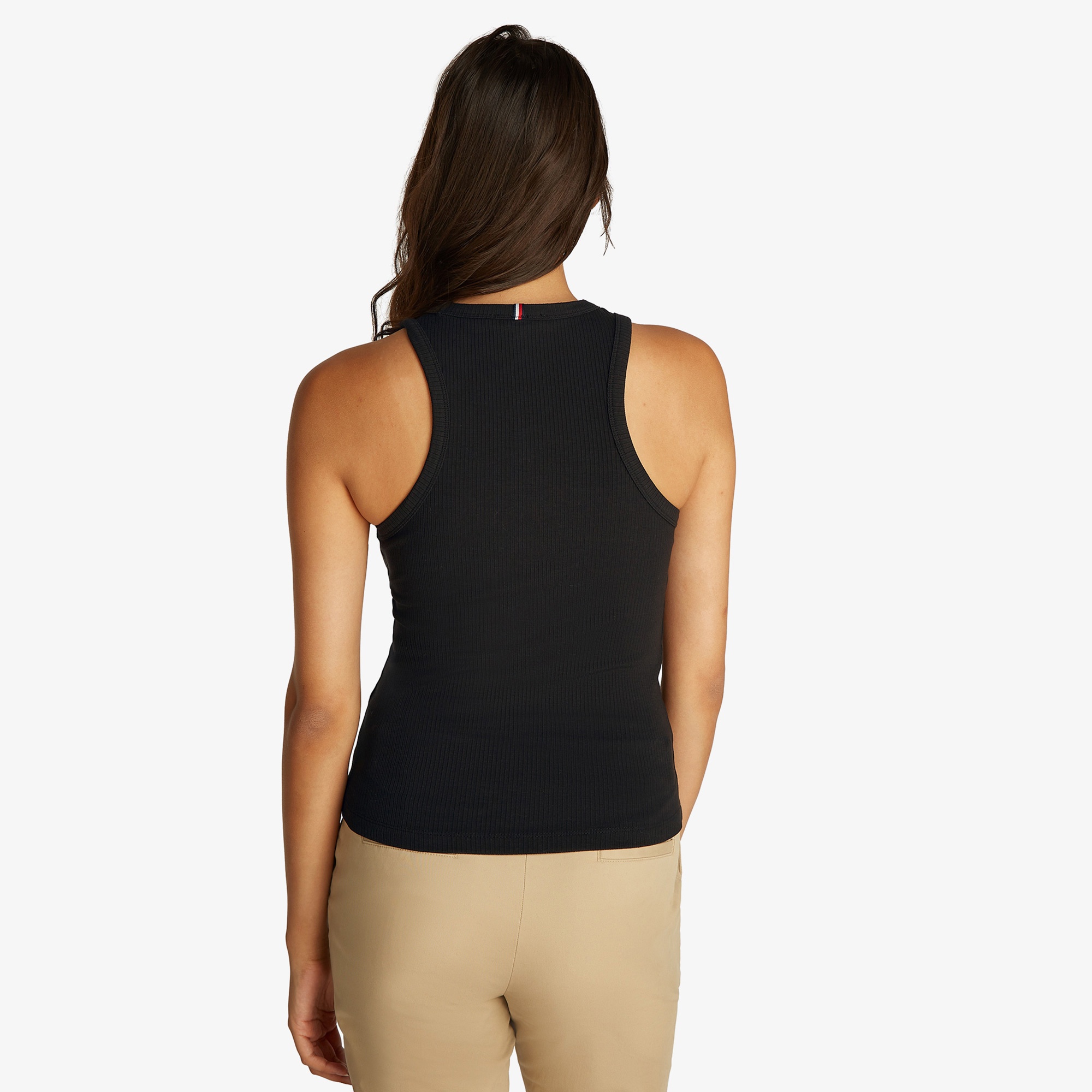 Tommy Hilfiger Slim 5X2 Rib Tank Kadın Siyah T-Shirt