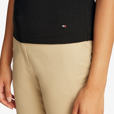 Tommy Hilfiger Slim 5X2 Rib Tank Kadın Siyah T-Shirt