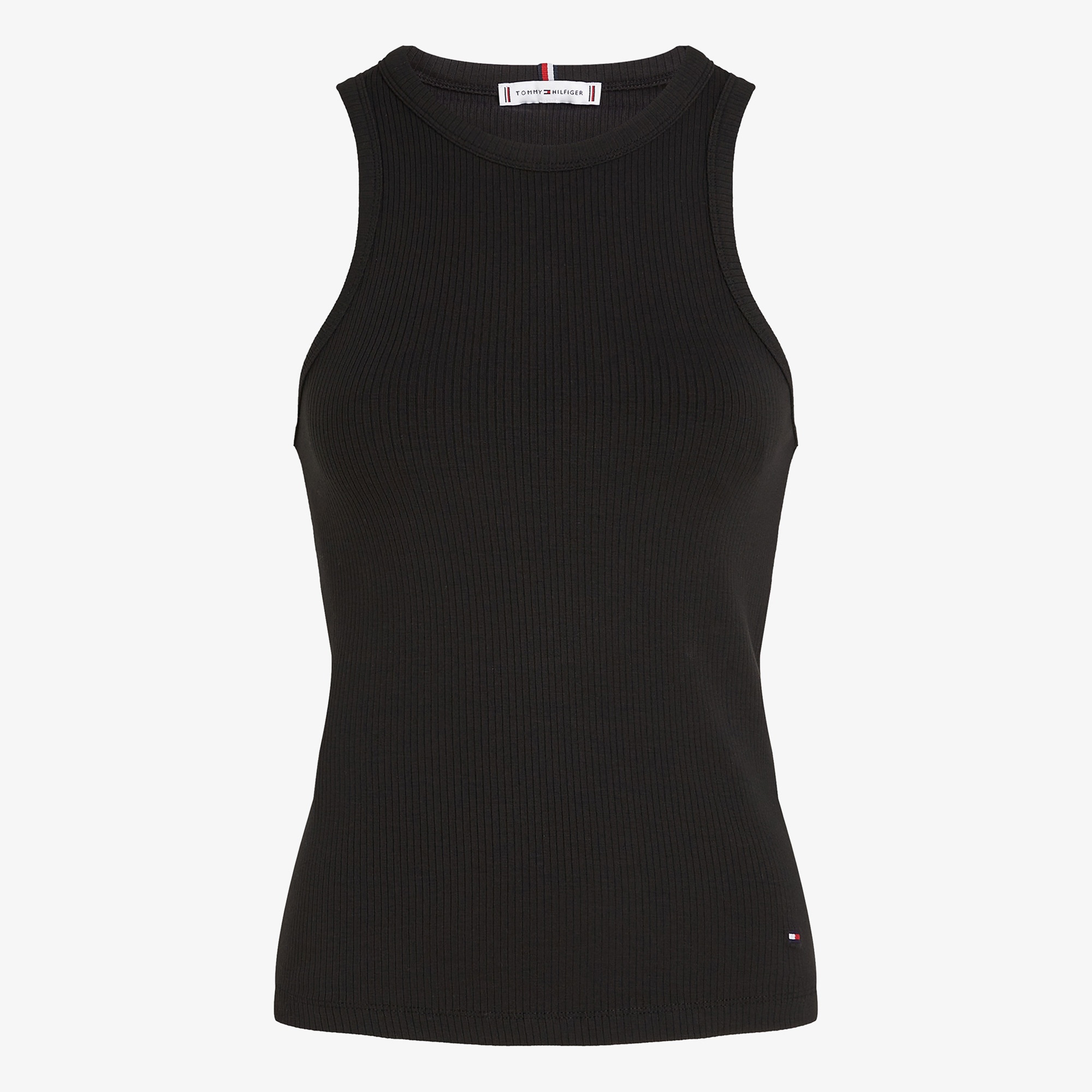 Tommy Hilfiger Slim 5X2 Rib Tank Kadın Siyah T-Shirt