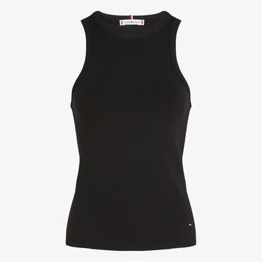  Tommy Hilfiger Slim 5X2 Rib Tank Kadın Siyah T-Shirt