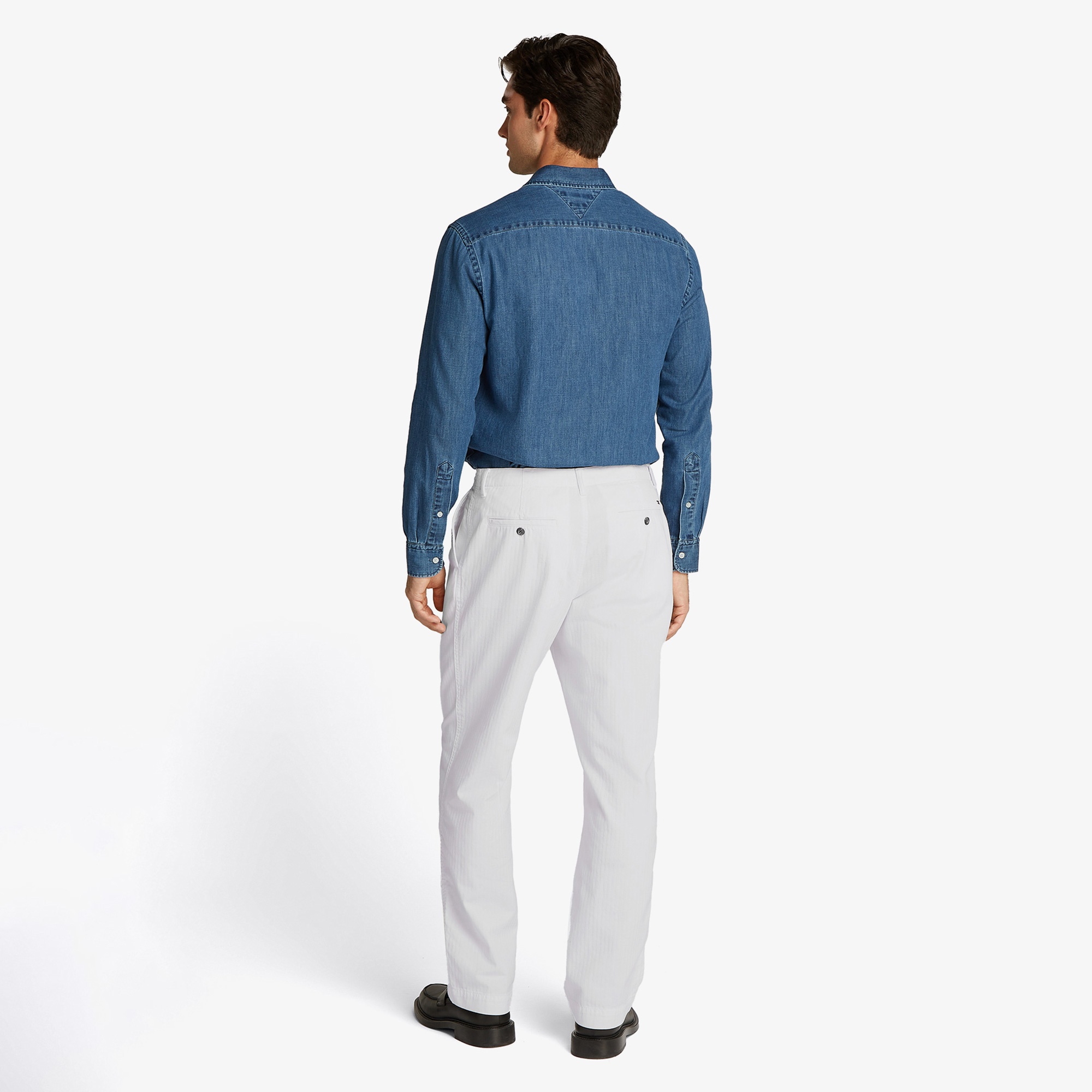 Tommy Hilfiger Murray Herringbone Chino Erkek Beyaz Pantolon