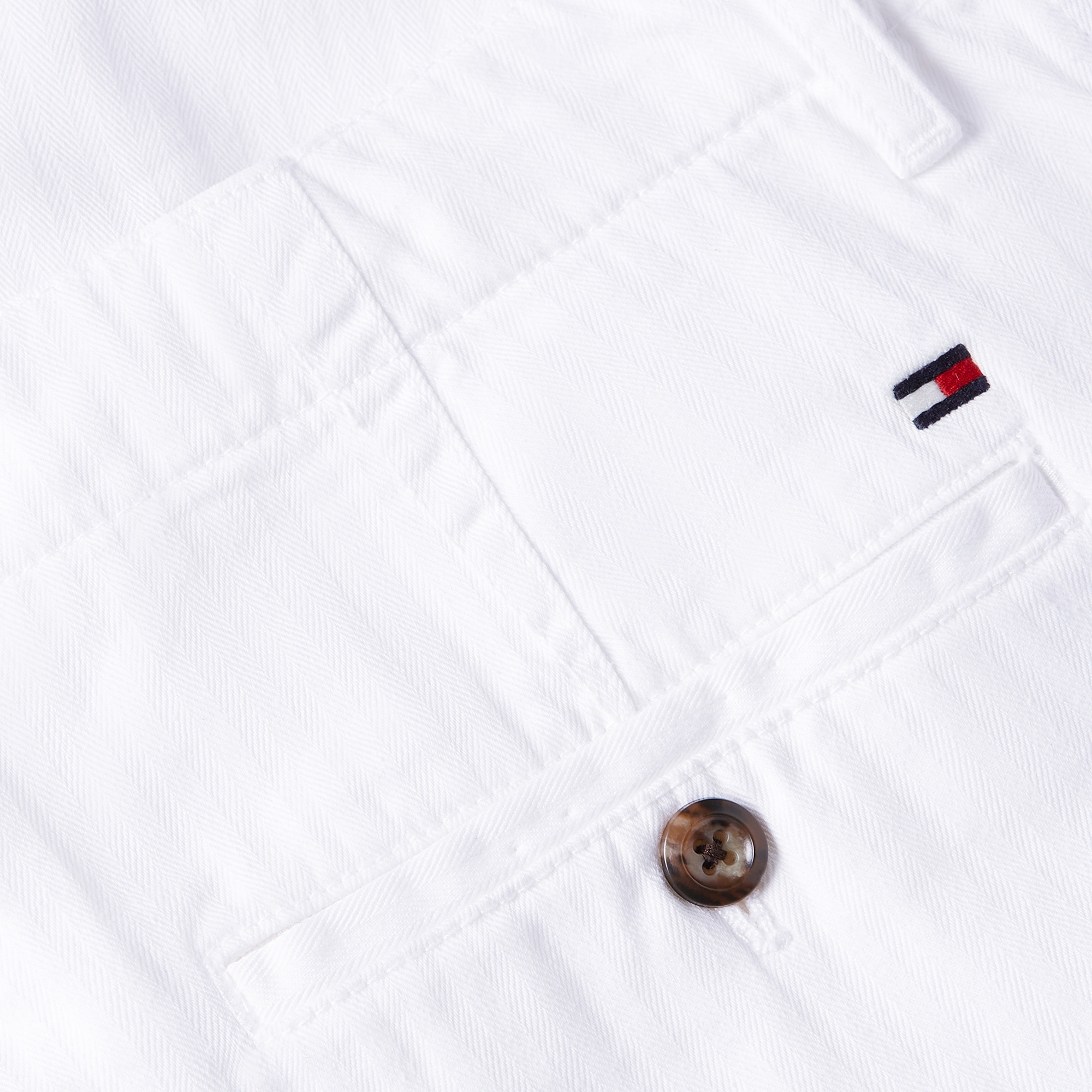 Tommy Hilfiger Murray Herringbone Chino Erkek Beyaz Pantolon