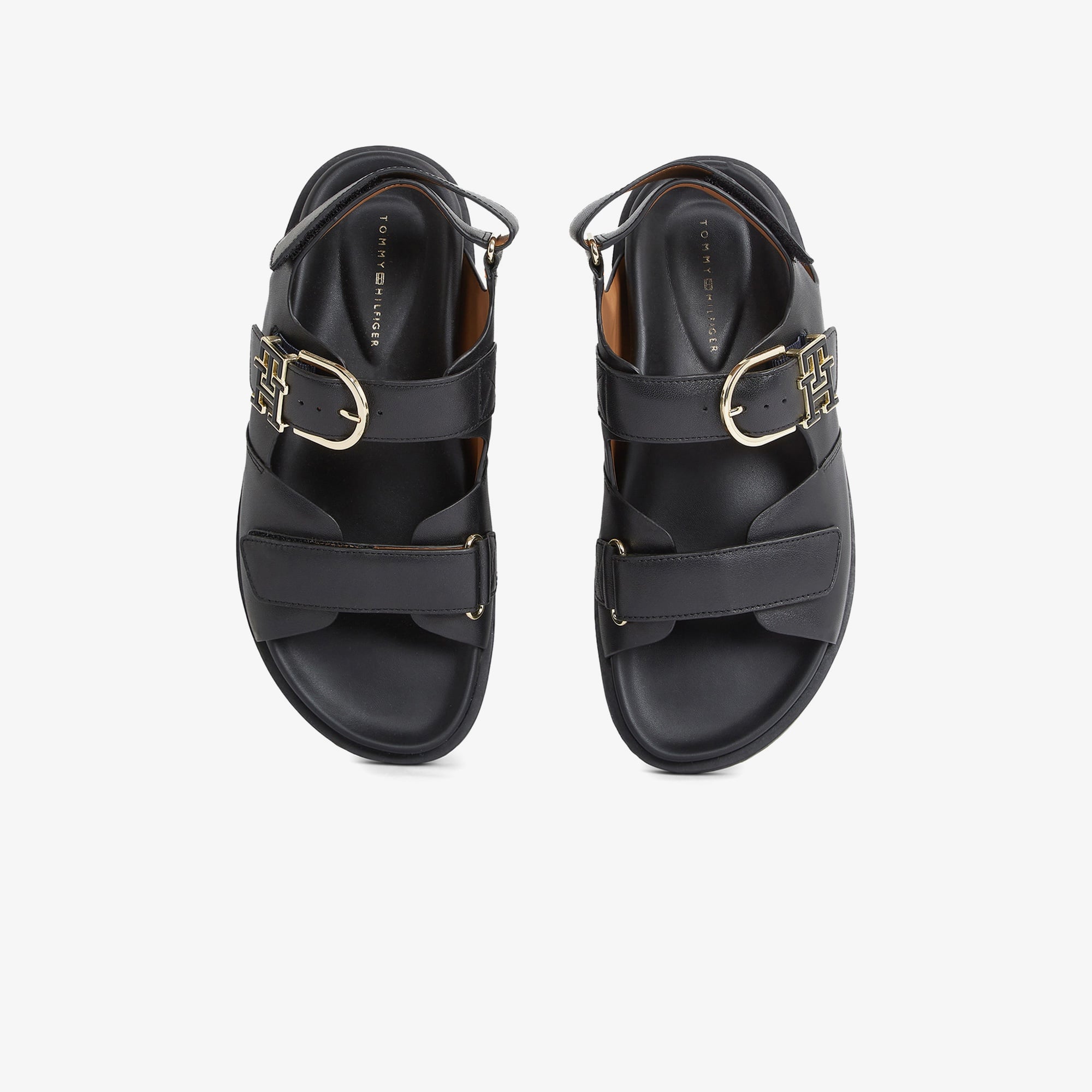 Tommy Hilfiger Leather Sporty Kadın Siyah Sandalet