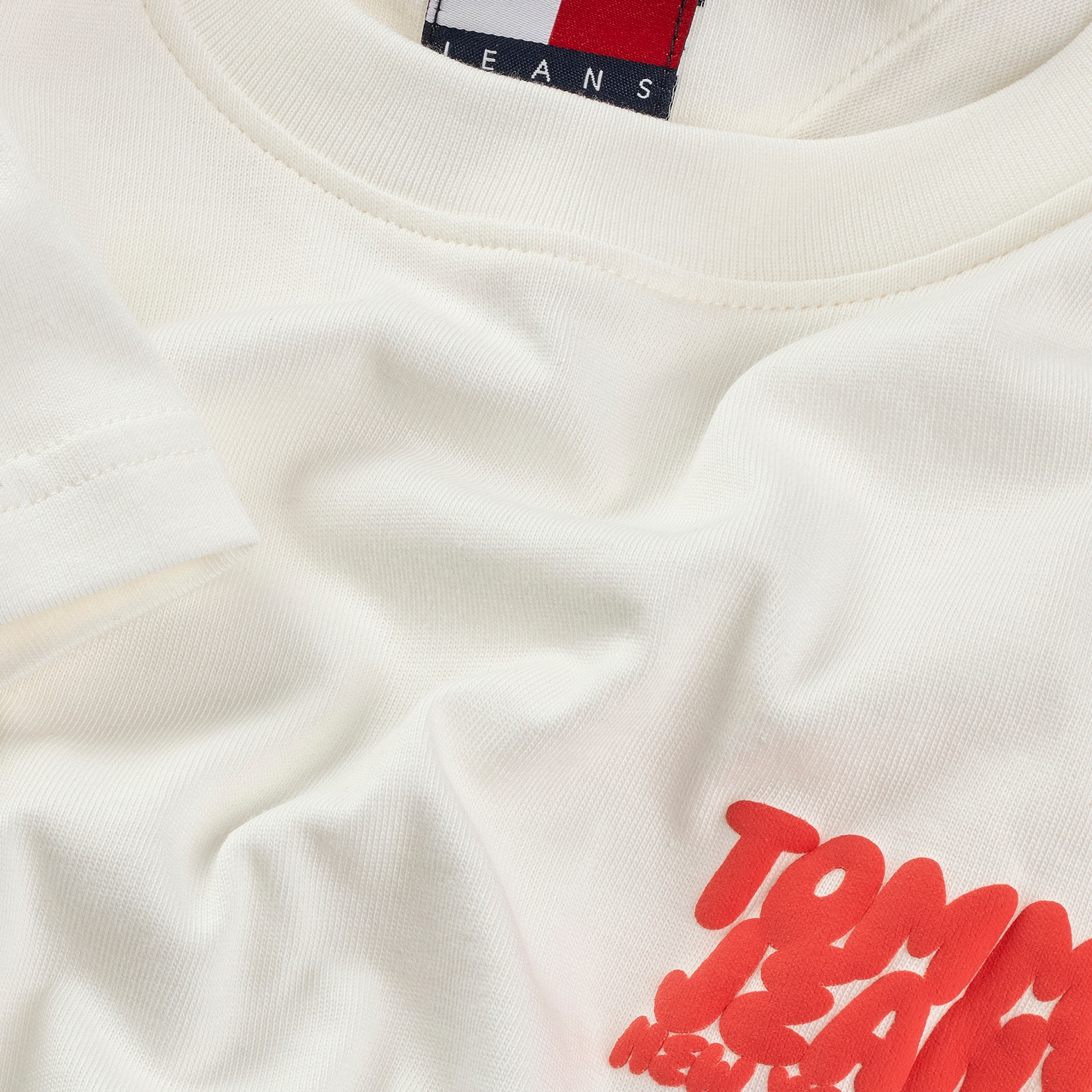 Tommy Jeans Reg Tj Bubble Kadın Beyaz T-Shirt