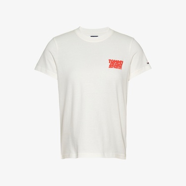  Tommy Jeans Reg Tj Bubble Kadın Beyaz T-Shirt