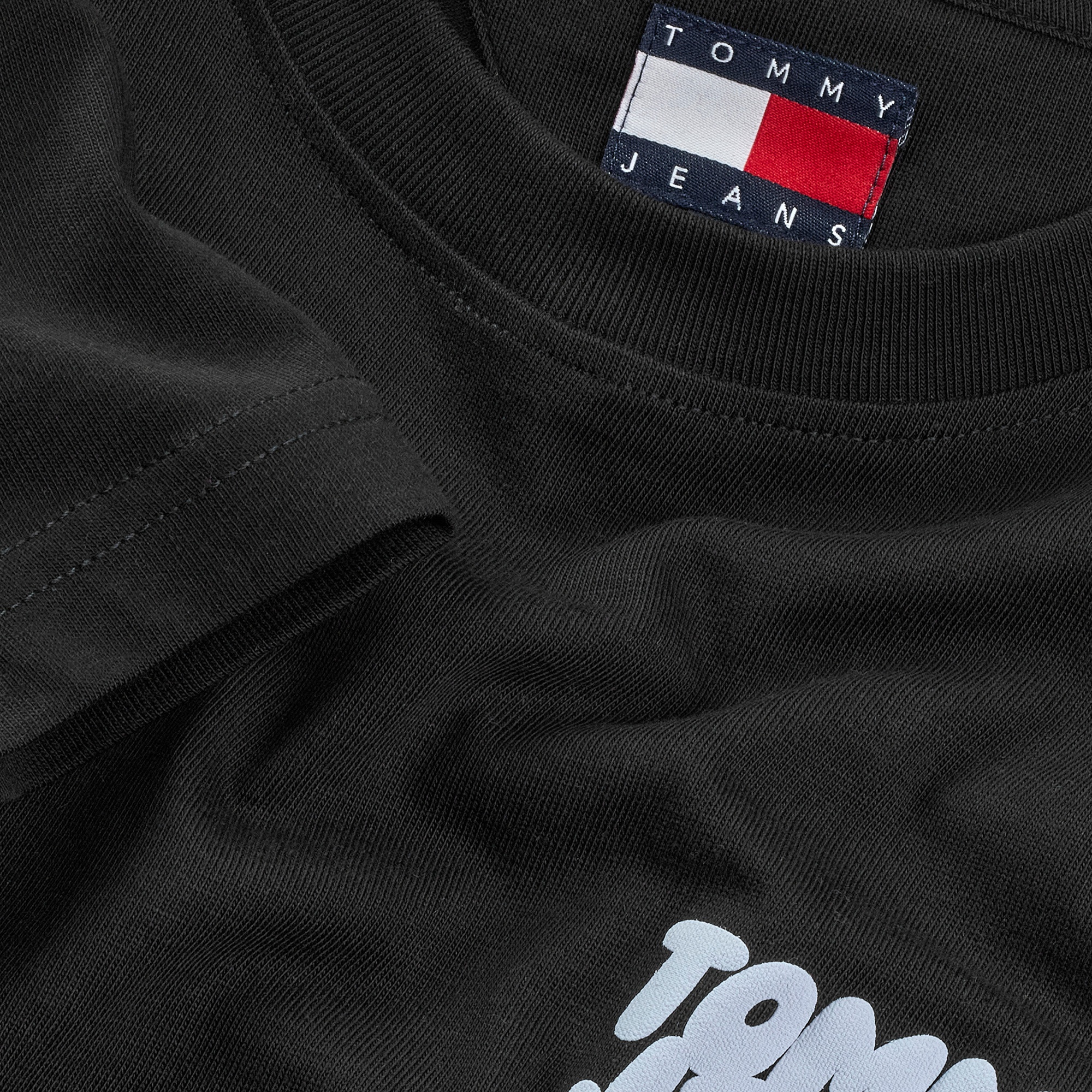 Tommy Jeans Reg Tj Bubble Kadın Siyah T-Shirt