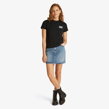  Tommy Jeans Reg Tj Bubble Kadın Siyah T-Shirt
