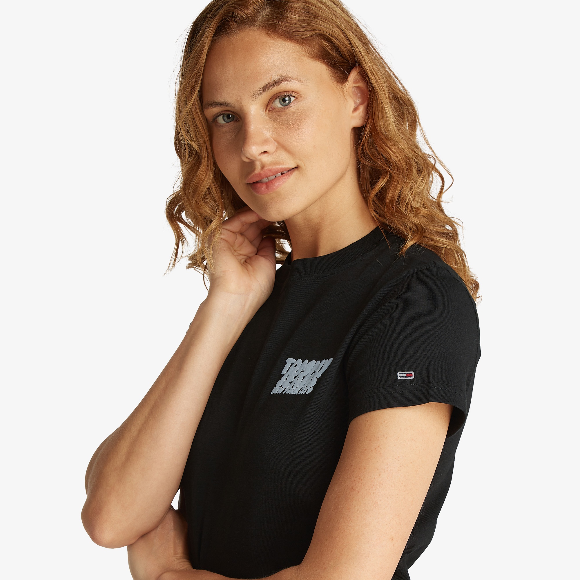 Tommy Jeans Reg Tj Bubble Kadın Siyah T-Shirt