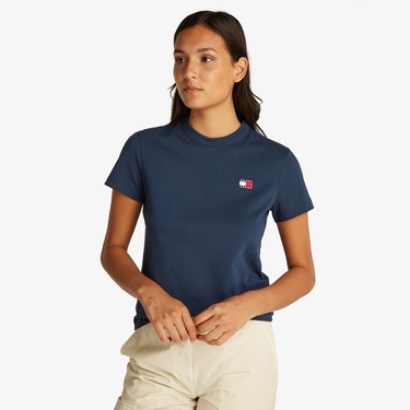  Tommy Jeans Reg Badge Kadın Lacivert T-Shirt