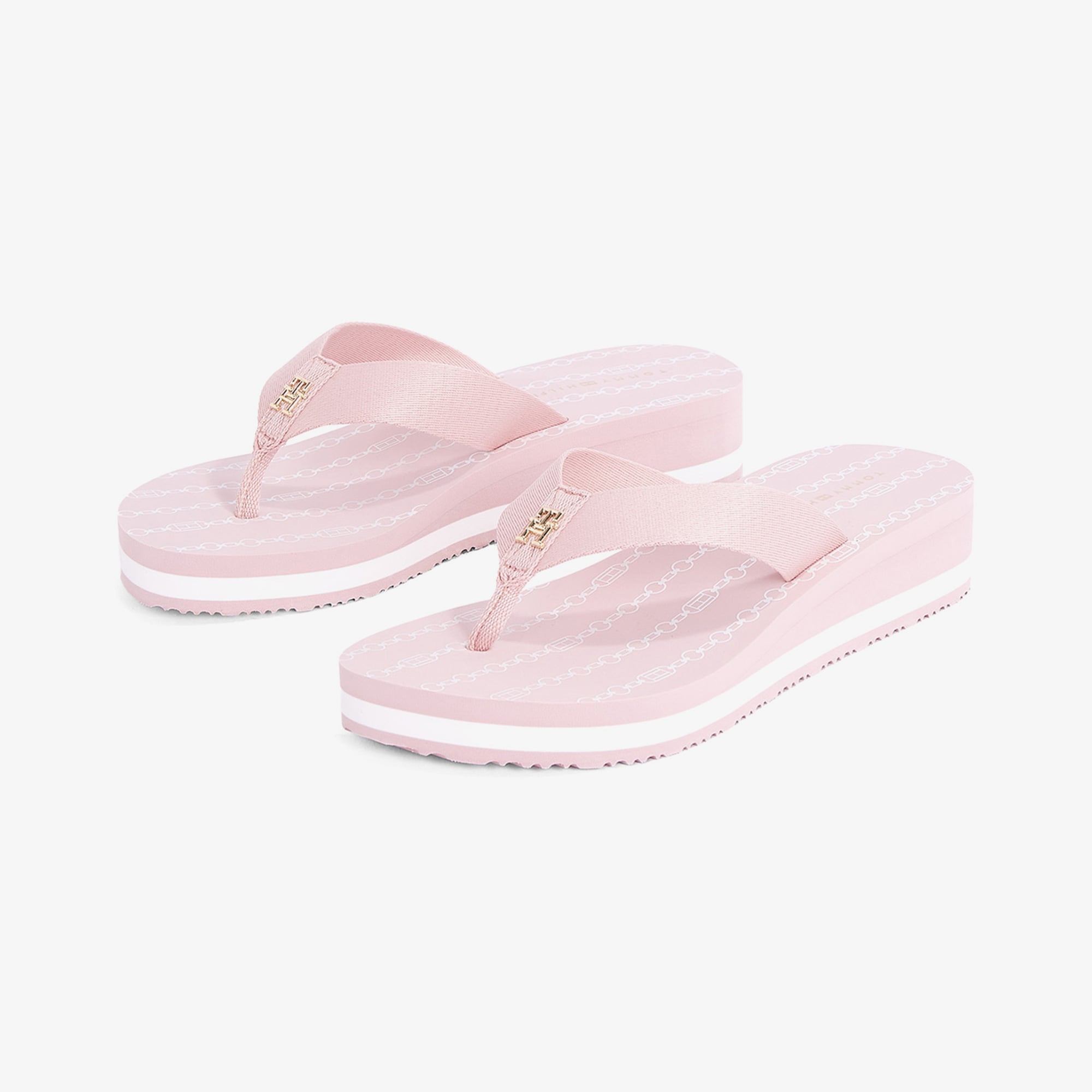 Tommy Hilfiger Tommy Hilfiger Chainprint Midwedge Kadın Pembe Terlik Sandalet & Terlik | FashFed Pembe - 3. görsel