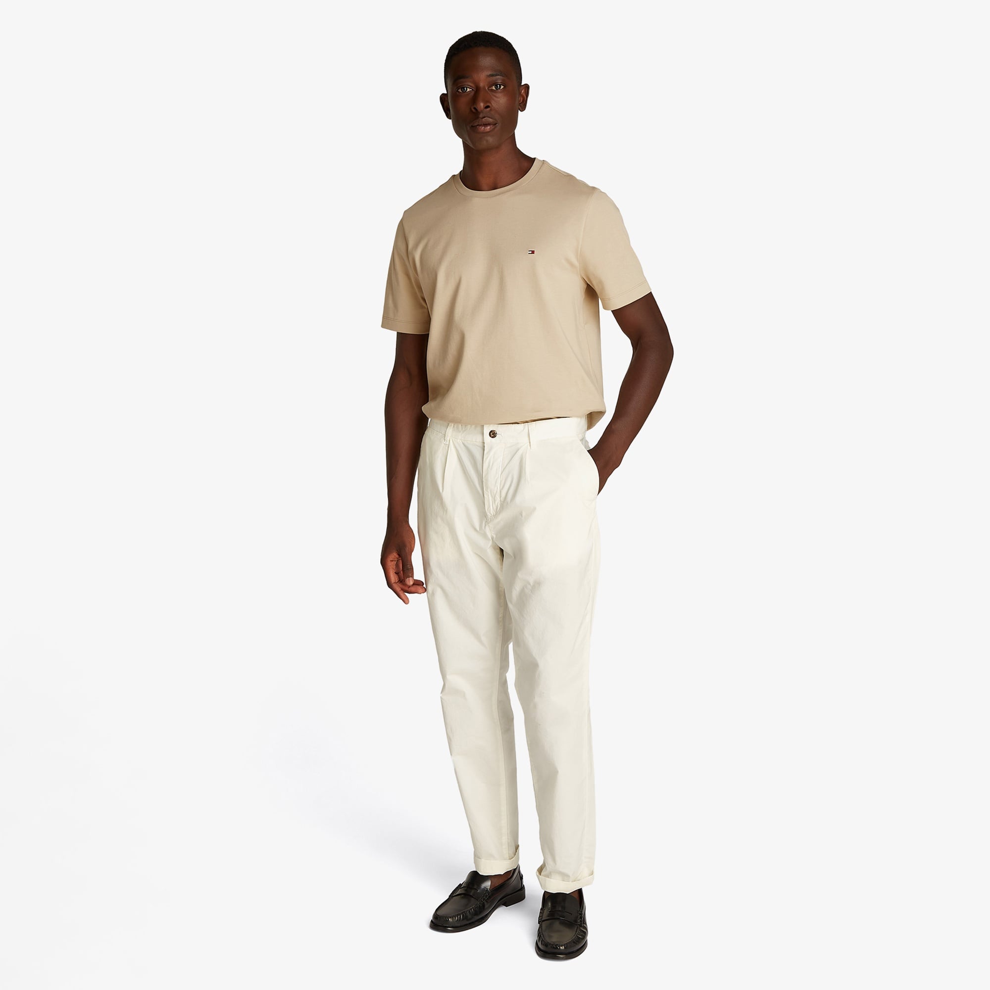 Tommy Hilfiger Light Interlock Erkek Haki T-Shirt