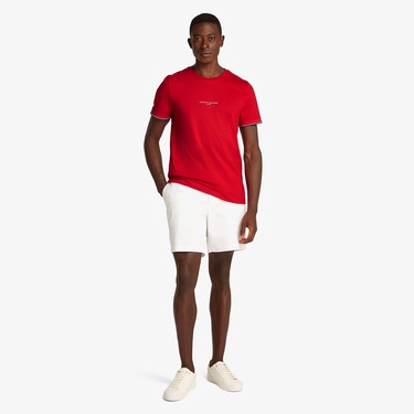  Tommy Hilfiger Logo Tipped Erkek Kırmızı T-Shirt