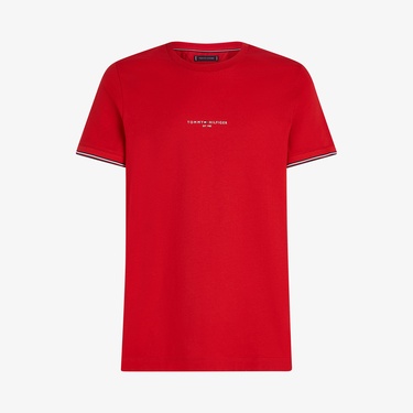  Tommy Hilfiger Logo Tipped Erkek Kırmızı T-Shirt