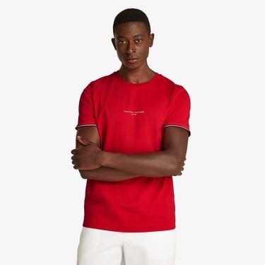  Tommy Hilfiger Logo Tipped Erkek Kırmızı T-Shirt