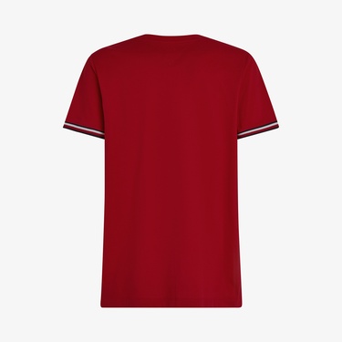  Tommy Hilfiger Global Stripe Cuff Erkek Kırmızı T-Shirt