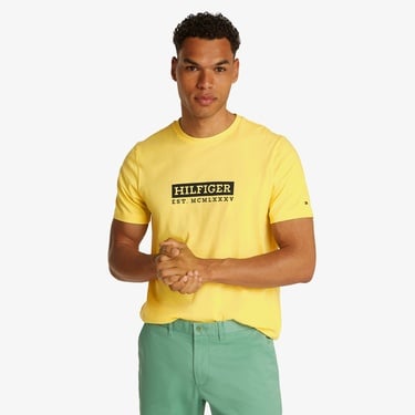  Tommy Hilfiger Colour To Colour Graphic Erkek Sarı T-Shirt