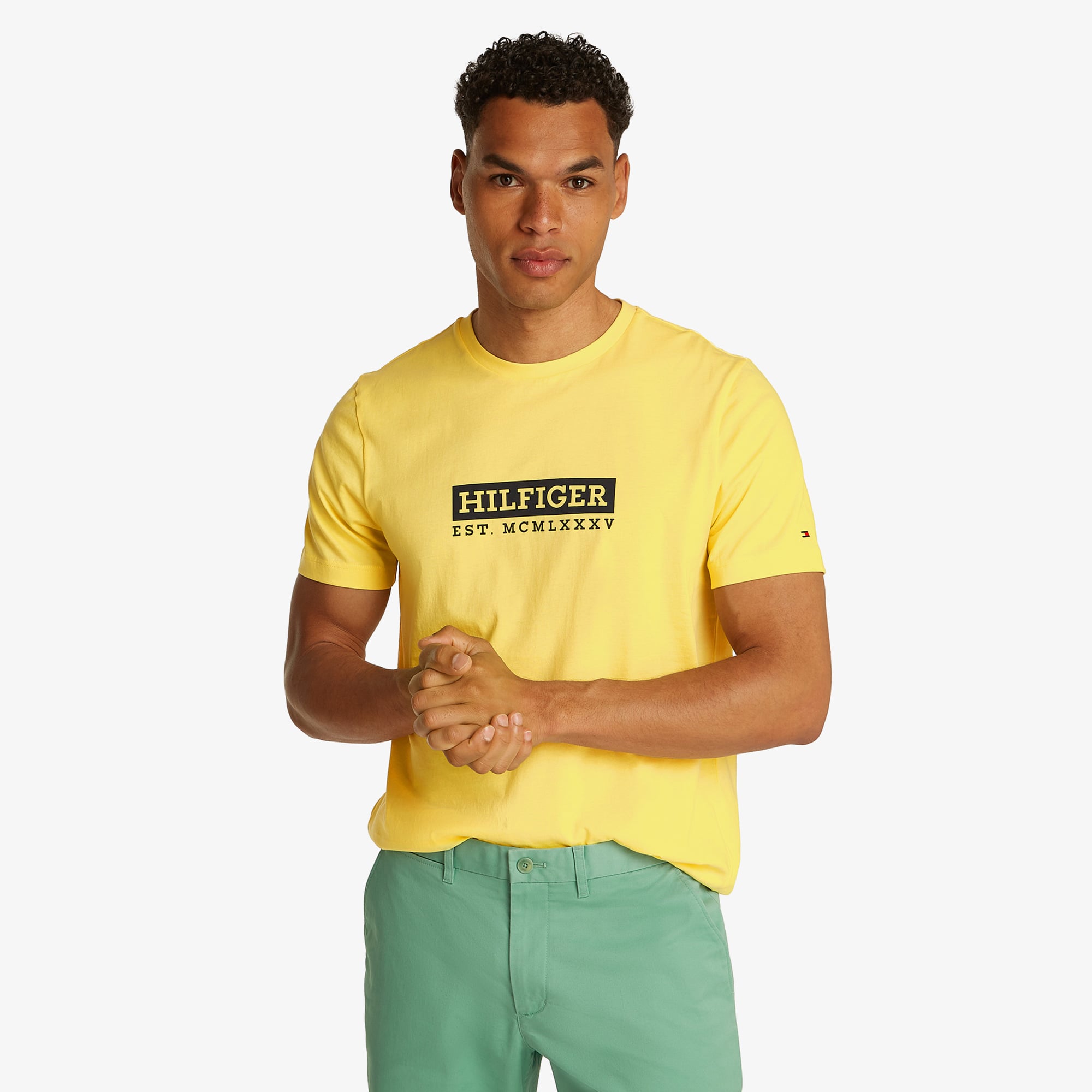  Tommy Hilfiger Colour To Colour Graphic Erkek Sarı T-Shirt