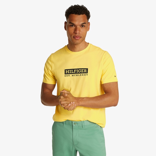  Tommy Hilfiger Colour To Colour Graphic Erkek Sarı T-Shirt
