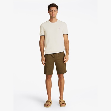  Tommy Hilfiger Tipped Structure Knitted Erkek Beyaz T-Shirt