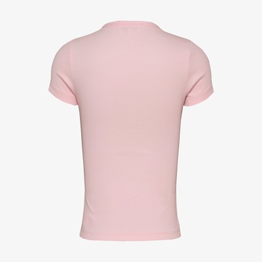  Tommy Jeans Slim Badge Rib Kadın Pembe T-Shirt