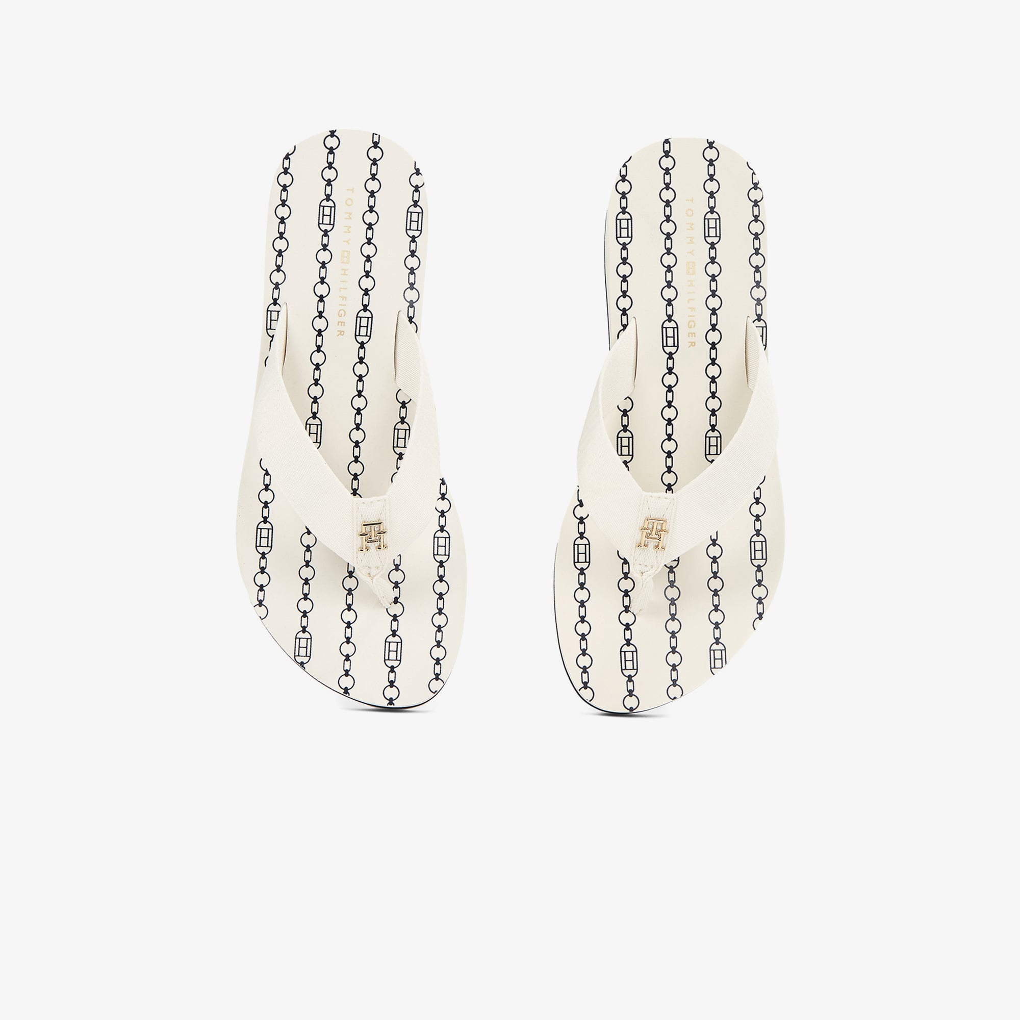 Tommy Hilfiger Tommy Hilfiger Im Chainprint Midwedge Kadın Beyaz Terlik Sandalet & Terlik | FashFed Beyaz - 6. görsel