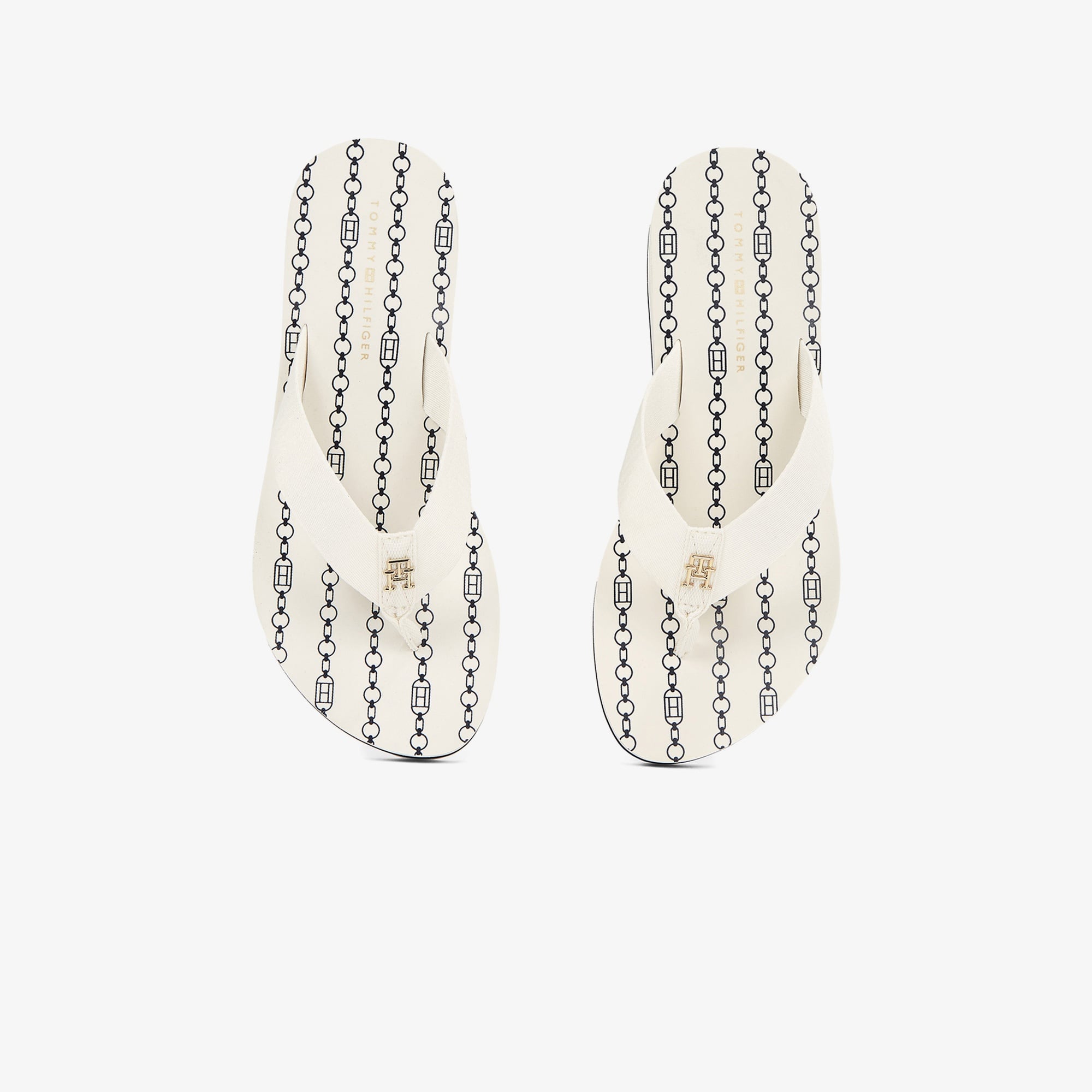 Tommy Hilfiger Im Chainprint Midwedge Kadın Beyaz Terlik