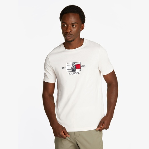  Tommy Hilfiger Flag Sailing Erkek Beyaz T-Shirt
