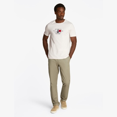  Tommy Hilfiger Flag Sailing Erkek Beyaz T-Shirt