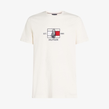  Tommy Hilfiger Flag Sailing Erkek Beyaz T-Shirt
