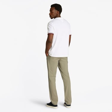  Tommy Hilfiger Global Stripe Cuff Erkek Beyaz T-Shirt