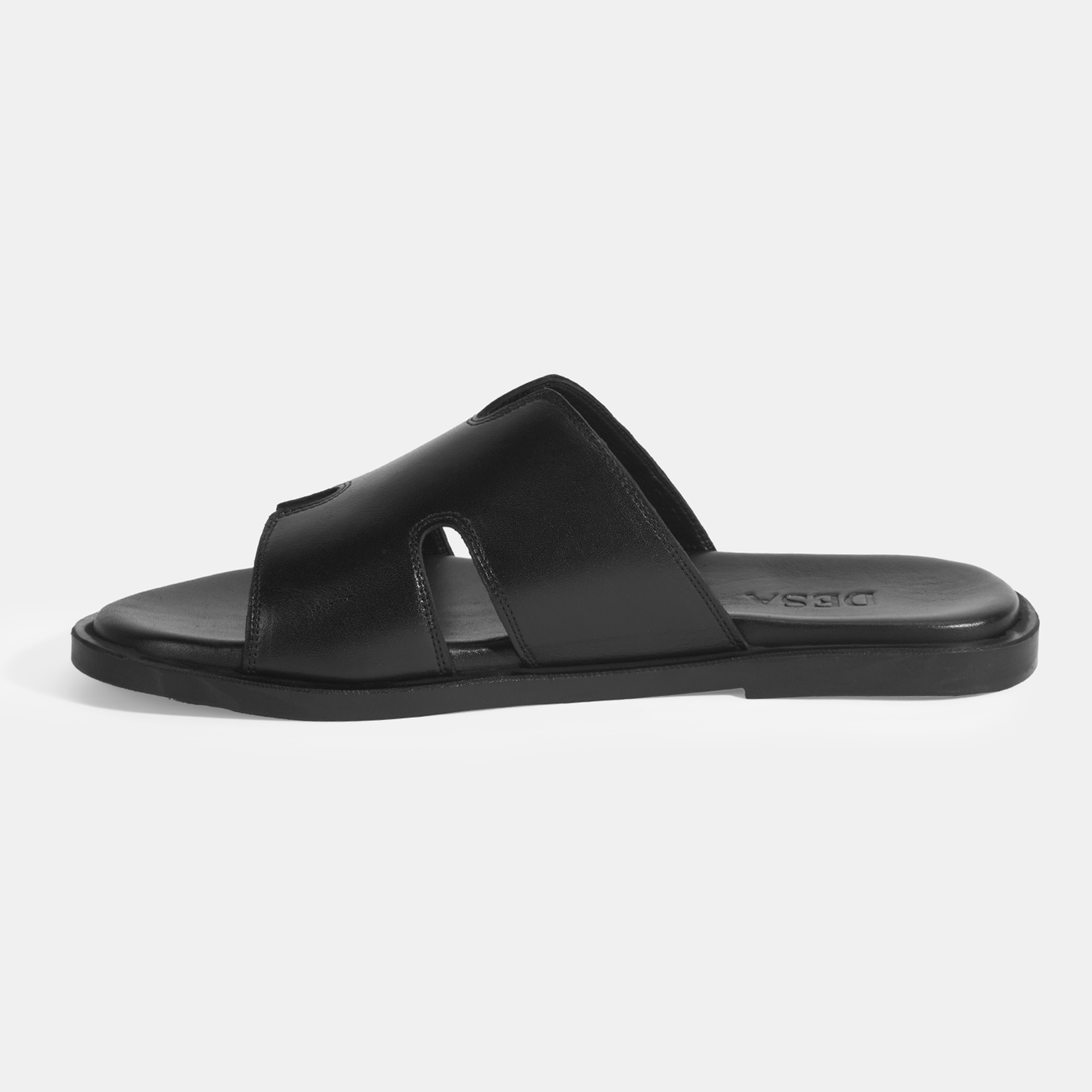 Erkek Siyah Deri Terlik