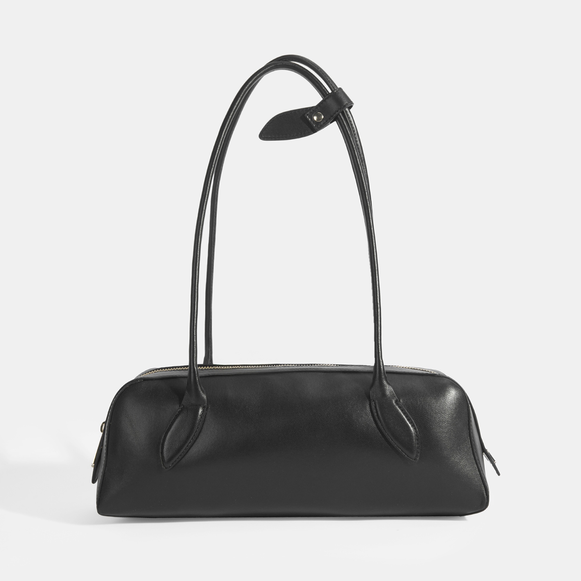 Limited Edition Siyah Kadın Yaprak Detaylı Deri Omuz Çantası