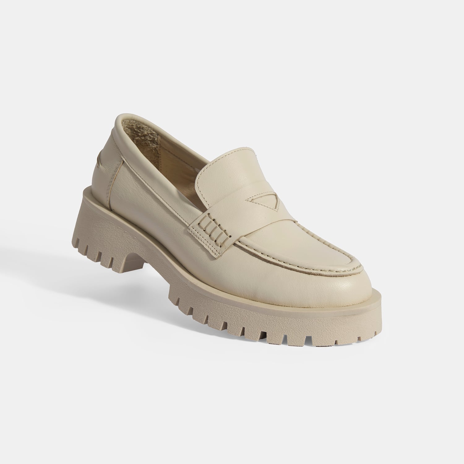 Desa Desa Gri Kadın Bej Slip-On Deri Loafer FashFed'de! Gri - 6. görsel