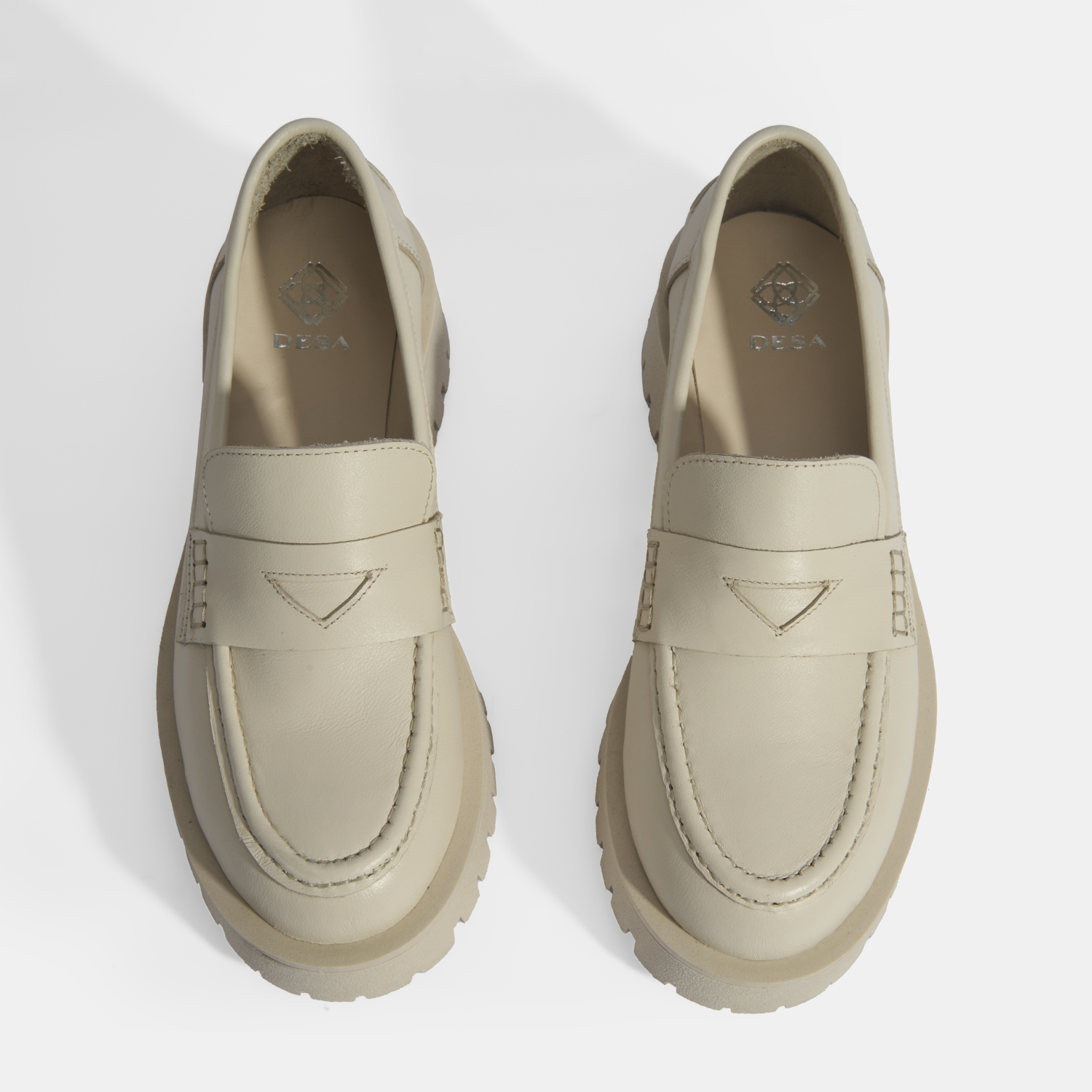 Desa Desa Gri Kadın Bej Slip-On Deri Loafer FashFed'de! Gri - 8. görsel