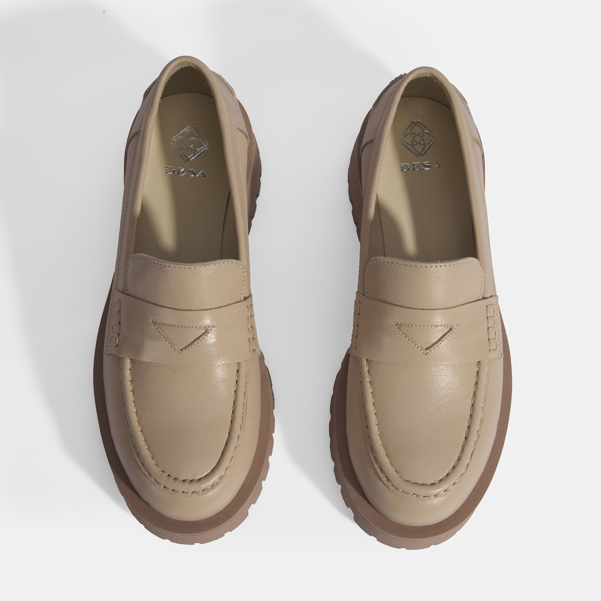 Kadın Taba Slip-On Deri Loafer
