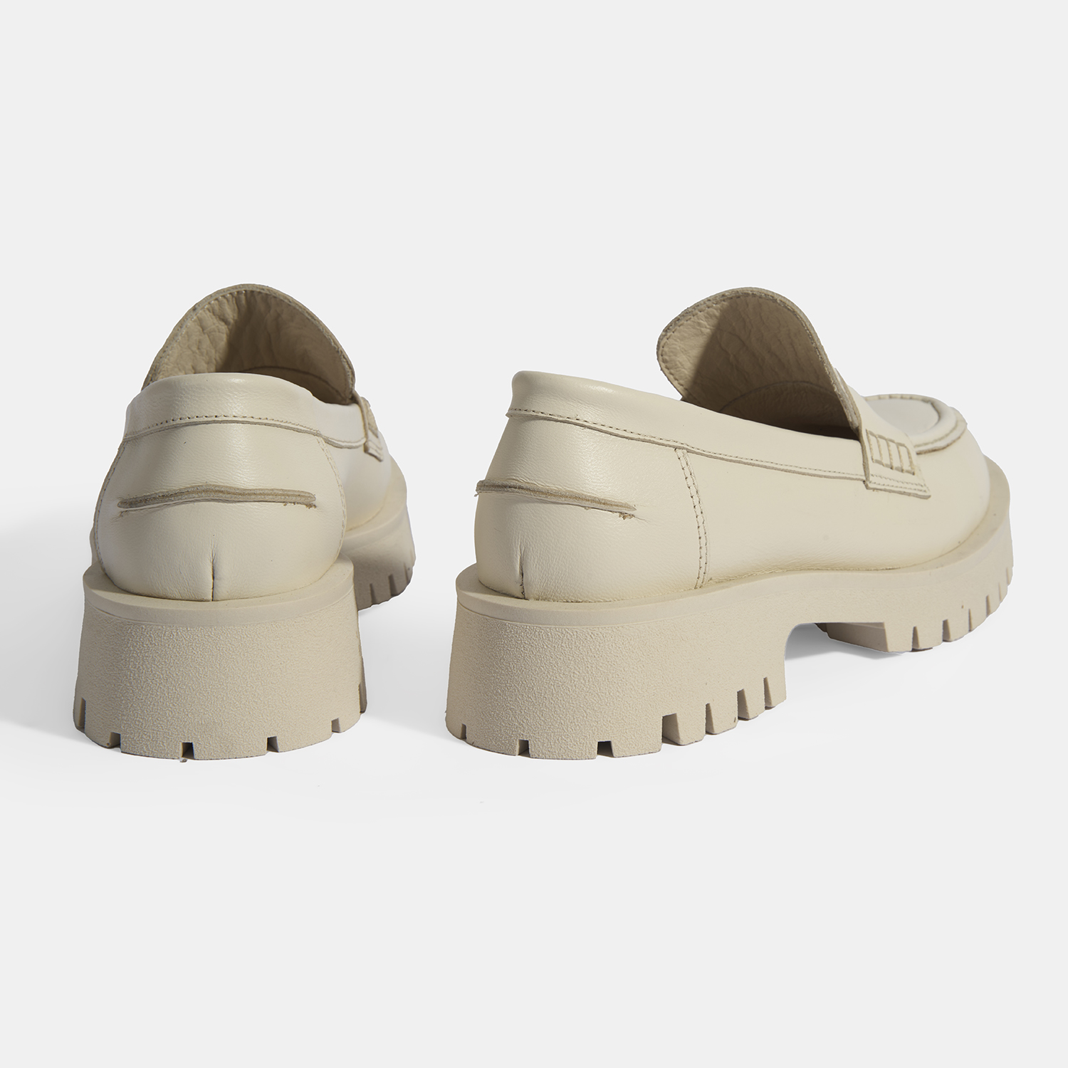 Desa Desa Gri Kadın Bej Slip-On Deri Loafer FashFed'de! Gri - 7. görsel