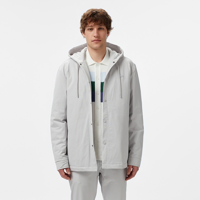 Lacoste Erkek Regular Fit Kapüşonlu Gri Ceket