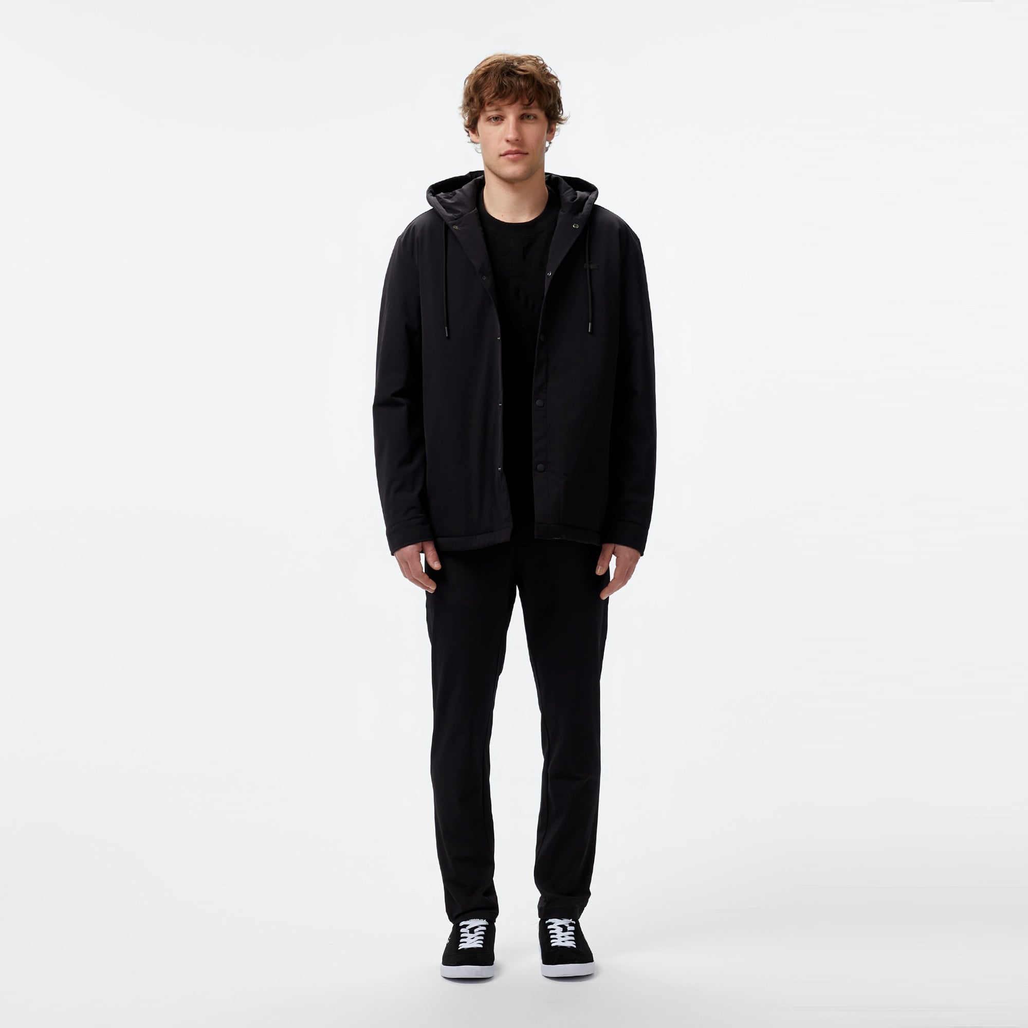 Lacoste Erkek Regular Fit Kapüşonlu Siyah Ceket