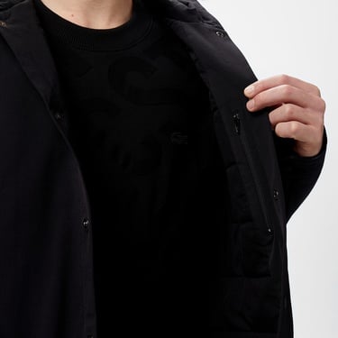  Lacoste Erkek Regular Fit Kapüşonlu Siyah Ceket