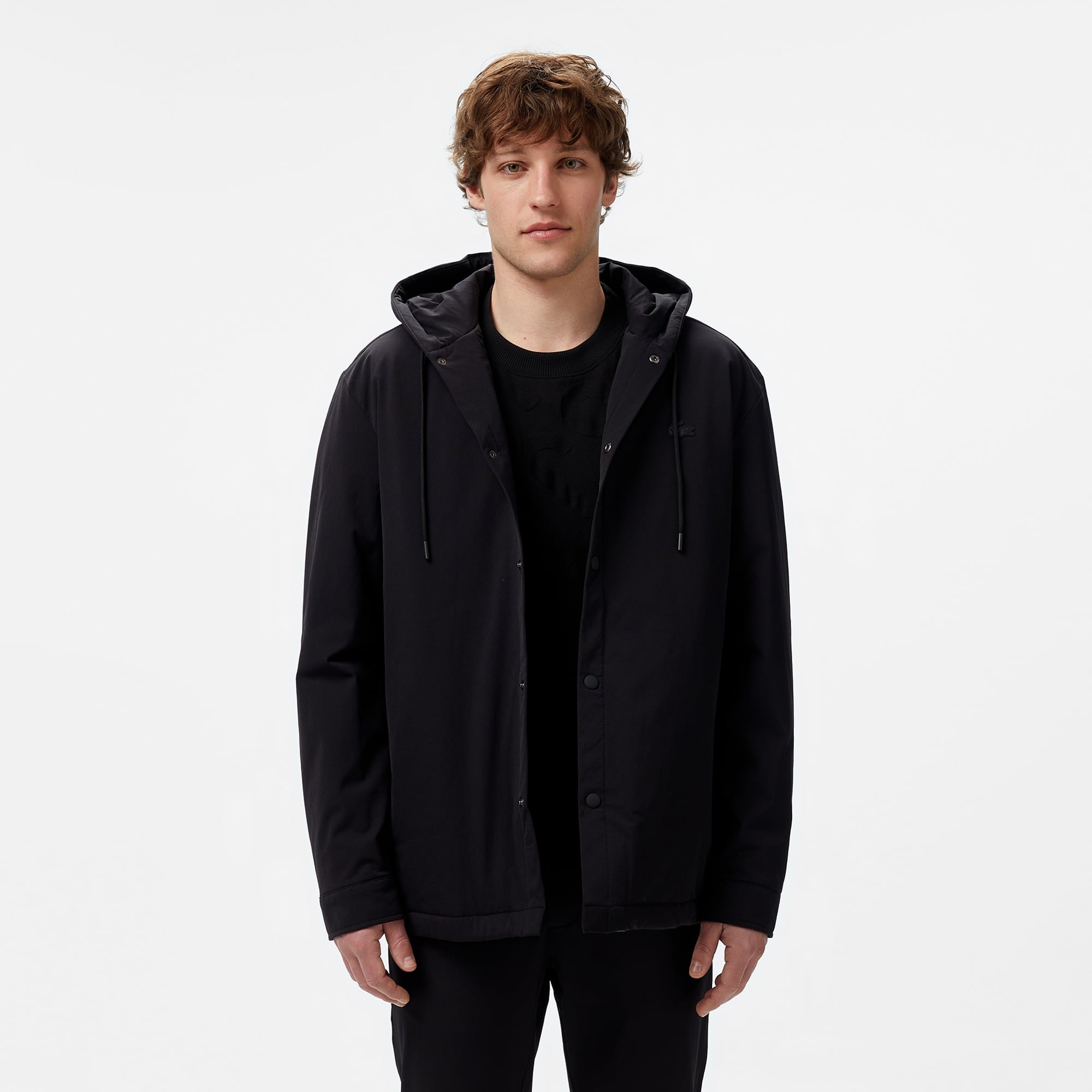 Lacoste Erkek Regular Fit Kapüşonlu Siyah Ceket