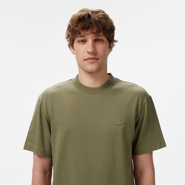  Lacoste Erkek Relaxed Fit Bisiklet Yaka Haki T-Shirt