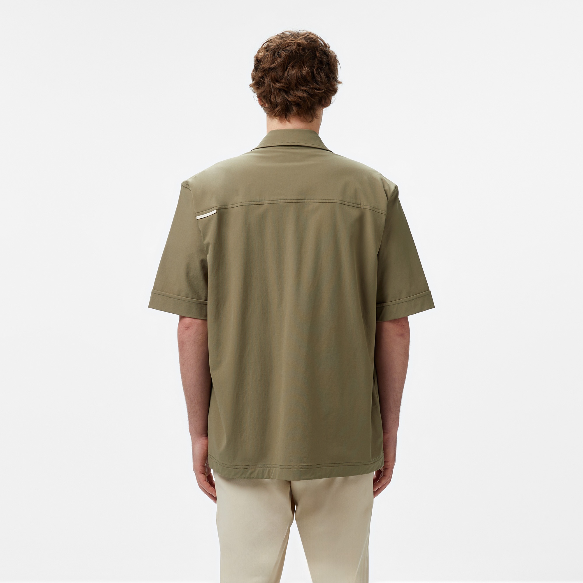 Lacoste Erkek Relaxed Fit Kısa Kollu Haki Gömlek