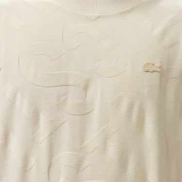  Erkek Bisiklet Yaka Desenli Bej T-Shirt