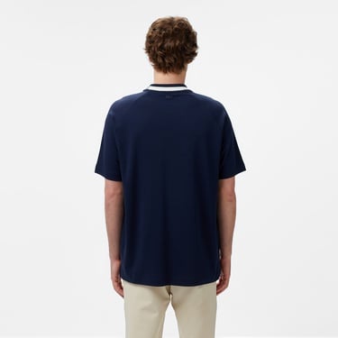  Erkek Bisiklet Yaka Lacivert Cepli T-Shirt