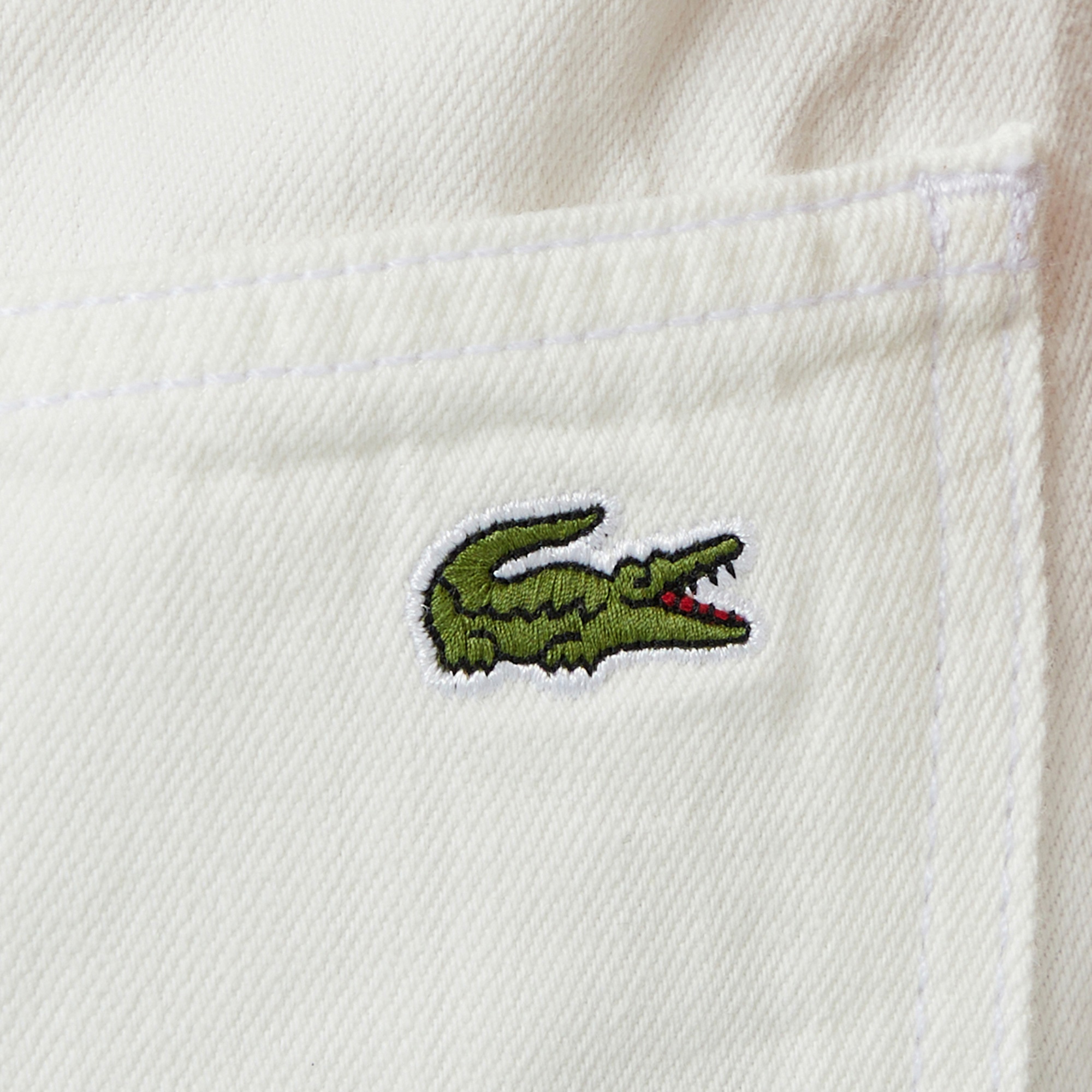 Lacoste Kadın Regular Fit Denim Beyaz Şort