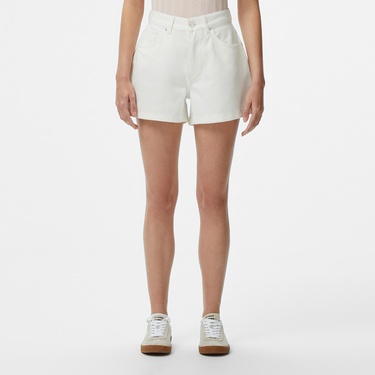  Kadın Regular Fit Denim Beyaz Şort